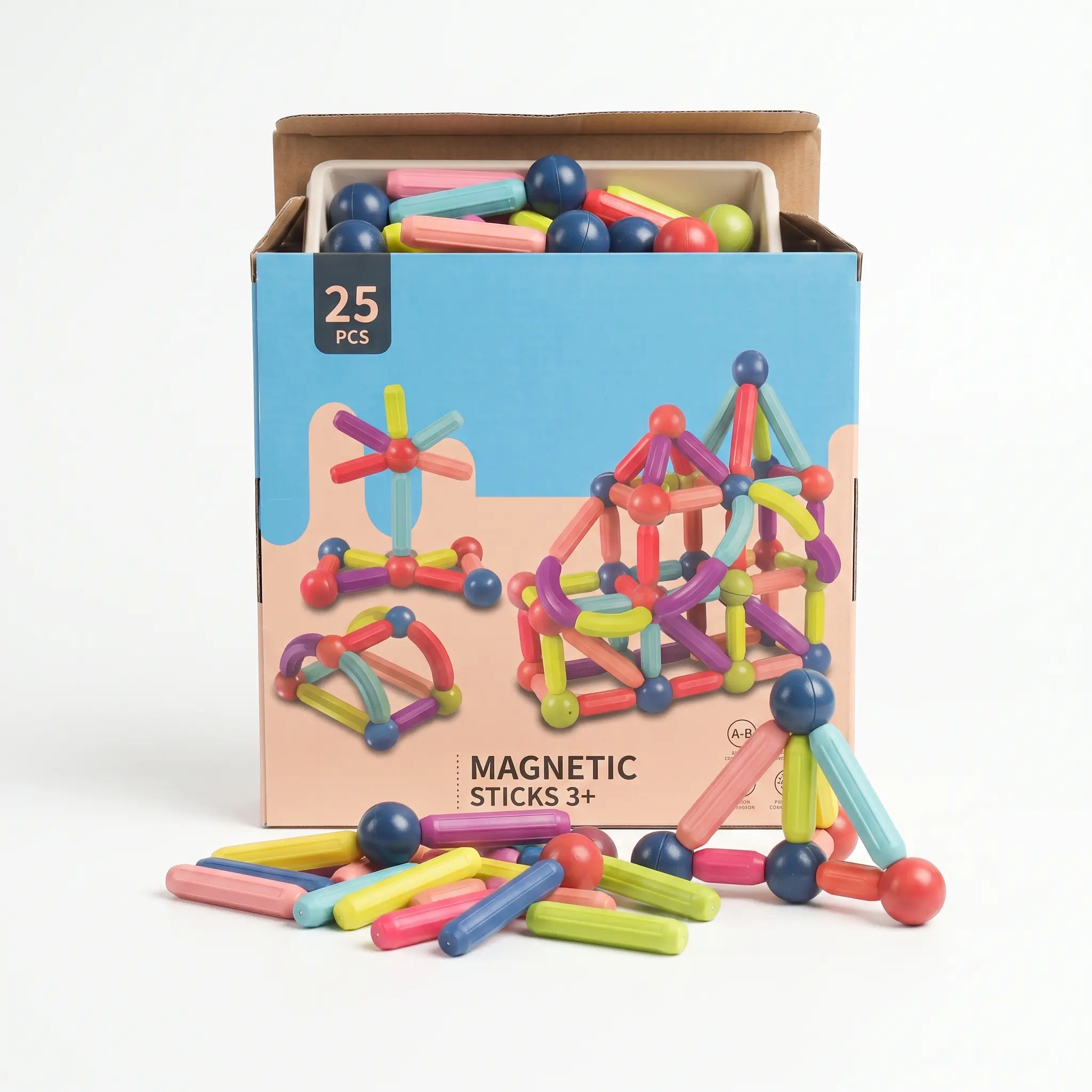 Magnetic Balls and Rods DIY Toy 25 PCS